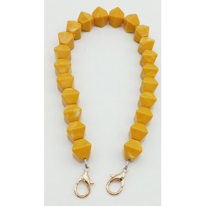 Çanta Aksesuar Akrilik Sekizgen Boncuklu Hardal Renk 50 Cm Çanta Sapı