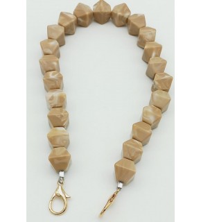 Çanta Aksesuar Akrilik Sekizgen Boncuklu Vizon Renk 50 Cm Çanta Sapı