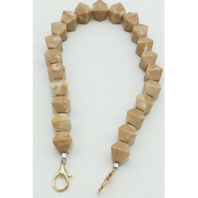 Çanta Aksesuar Akrilik Sekizgen Boncuklu Vizon Renk 50 Cm Çanta Sapı