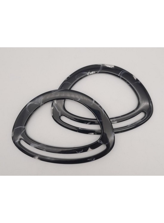 Çanta Aksesuar Akrilik Siyah Renk Mermer Desen Çanta Tutma Sapı