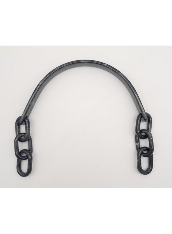 Çanta Aksesuar Akrilik Siyah Renk Mermer Desen Zincirli Çanta Tutma Sapı