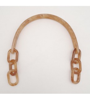 Çanta Aksesuar Akrilik Sütlü Kahve Renk Mermer Desen Zincirli Çanta Tutma Sapı