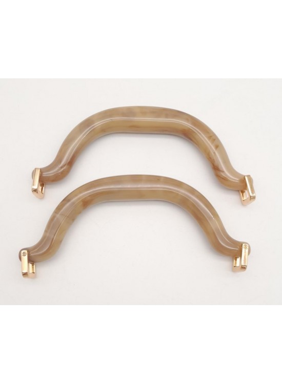 Çanta Aksesuar Akrilik Vizon Renk Mermer Desen Light Gold Halkalı Çanta Tutma Sapı