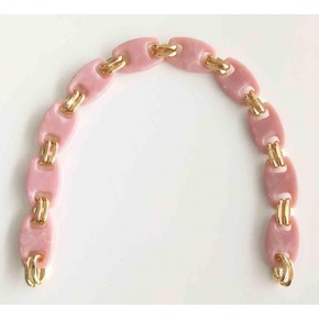 Çanta Aksesuar Akrilik Zincir 47 Cm Künye Model Pudra Renk No6