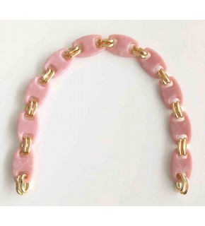 Çanta Aksesuar Akrilik Zincir 47 Cm Künye Model Pudra Renk No6