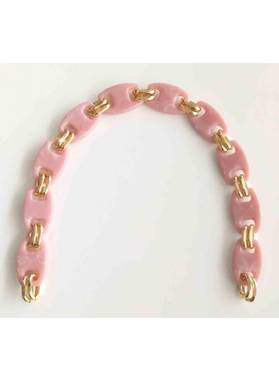 Çanta Aksesuar Akrilik Zincir 47 Cm Künye Model Pudra Renk No6