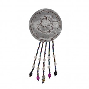 Çanta Aksesuar Çanta Aksesuar Boncuk İşlemeli Derili Yuvarlak Model Otantik Süs 1 Adet