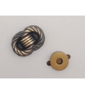 Çanta Aksesuar Antik Çift Daire Mıknatıslı Kilit