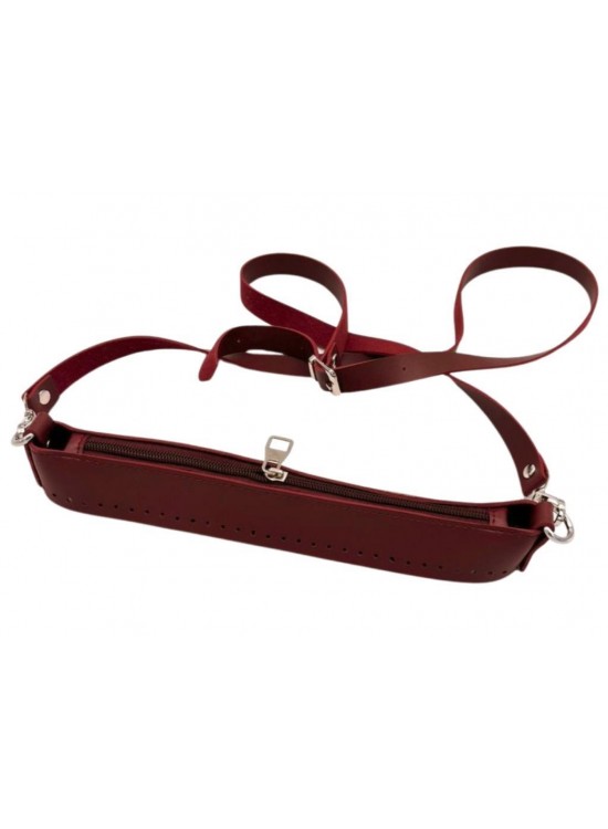 Çanta Aksesuar Atina Model Bordo Renk Çanta Yapım Seti Gümüş Metalli