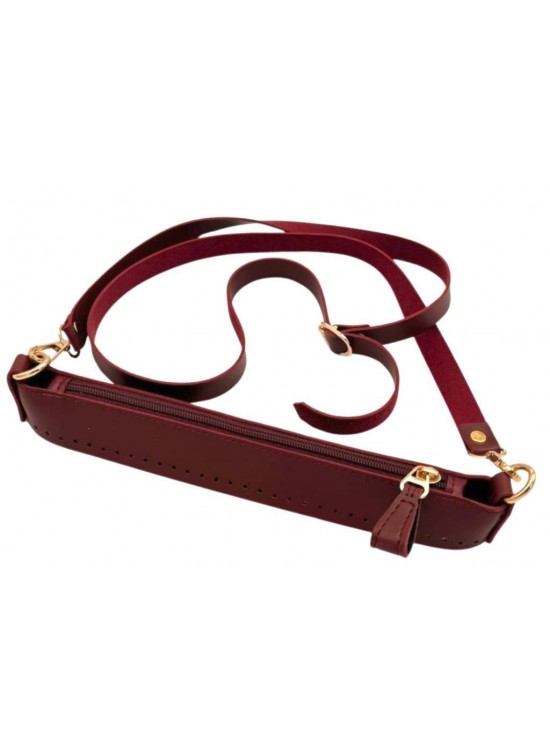 Çanta Aksesuar Atina Model Bordo Renk Çanta Yapım Seti Light Gold Metalli