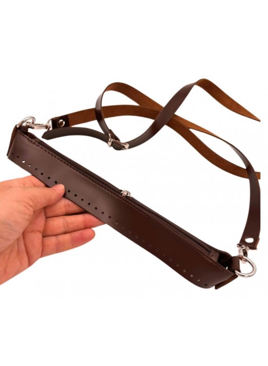 Çanta Aksesuar Atina Model Koyu Kahve Renk Çanta Yapım Seti Gümüş Metalli