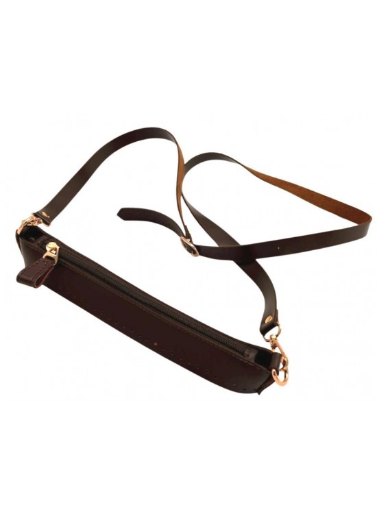 Çanta Aksesuar Atina Model Koyu Kahve Renk Çanta Yapım Seti Light Gold Metalli