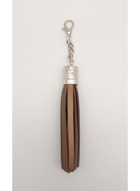 Çanta Aksesuar Bakır Renk Suni Deri Kovanlı Püskül Gümüş Metalli