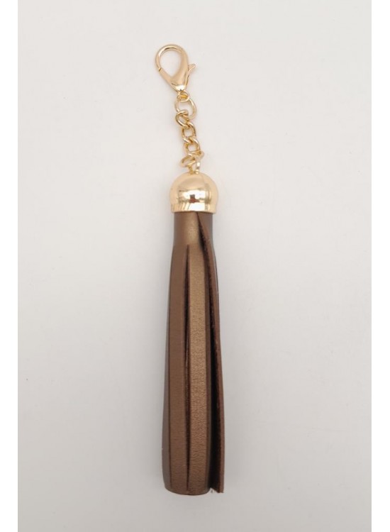 Çanta Aksesuar Bakır Renk Suni Deri Kovanlı Püskül Light Gold Metalli