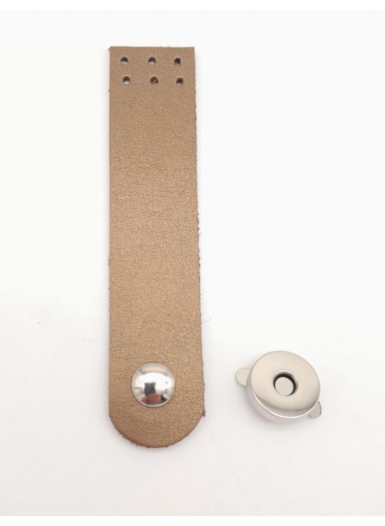 Çanta Aksesuar Bakır Renk Tek Kat Suni Deri Kapak 10.5x2.5 cm Gümüş Metal