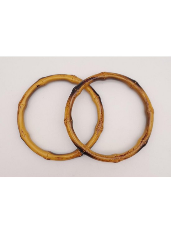 Çanta Aksesuar Bambu Görünümlü 11 cm Çapında Plastik Çift Sap