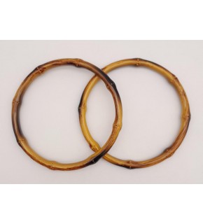 Çanta Aksesuar Bambu Görünümlü 13 cm Çapında Plastik Çift Sap