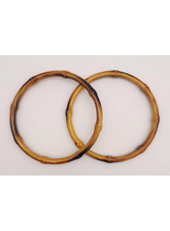 Çanta Aksesuar Bambu Görünümlü 13 cm Çapında Plastik Çift Sap