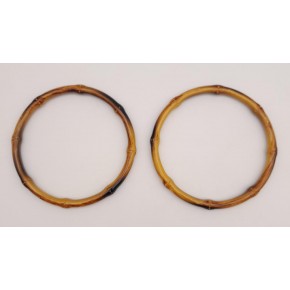 Çanta Aksesuar Bambu Görünümlü 13 cm Çapında Plastik Çift Sap