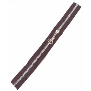 Çanta Aksesuar Başlıklı Fermuar 30 Cm Gümüş Metal Koyu Vizon