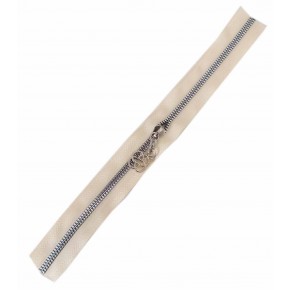 Çanta Aksesuar Başlıklı Fermuar 30 Cm Gümüş Metal Krem