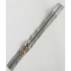 Çanta Aksesuar Başlıklı Fermuar 30 Cm Light Gold Metal Açık Gri