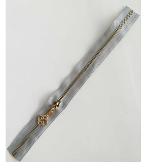 Çanta Aksesuar Başlıklı Fermuar 30 Cm Light Gold Metal Açık Gri