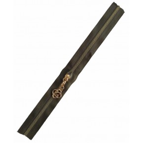 Çanta Aksesuar Başlıklı Fermuar 30 Cm Light Gold Metal Haki