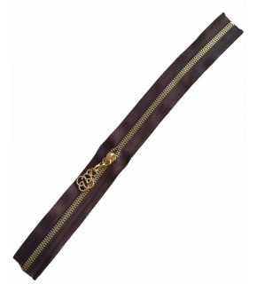 Çanta Aksesuar Başlıklı Fermuar 30 Cm Light Gold Metal Koyu Kahve