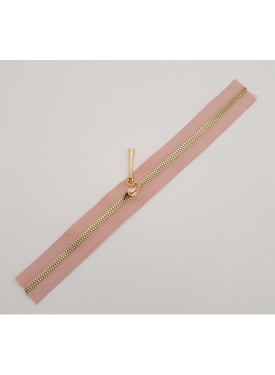 Çanta Aksesuar Başlıklı Fermuar 30 Cm Light Gold Metal Pudra Renk