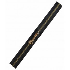 Çanta Aksesuar Başlıklı Fermuar 30 Cm Light Gold Metal Siyah