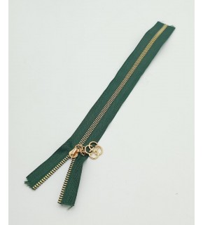 Çanta Aksesuar Başlıklı Fermuar 30 Cm Light Gold Metal Zümrüt Yeşili