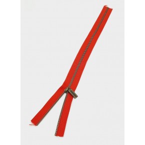 Çanta Aksesuar Başlıklı Fermuar 40 Cm Antik Metal Kırmızı