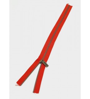 Çanta Aksesuar Başlıklı Fermuar 40 Cm Antik Metal Kırmızı