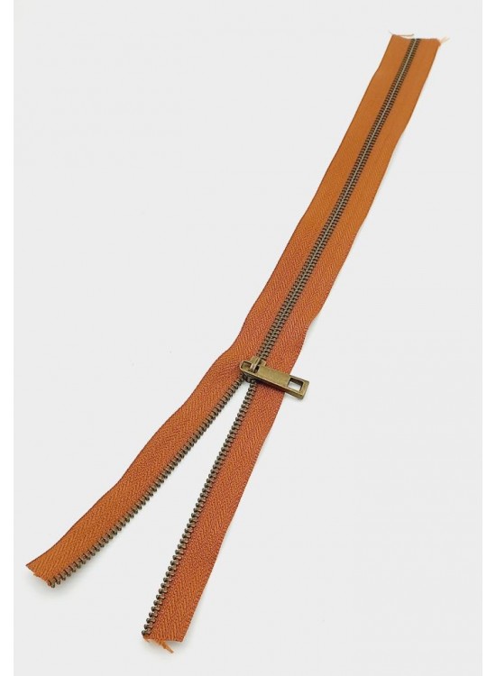 Çanta Aksesuar Başlıklı Fermuar 40 Cm Antik Metal Taba