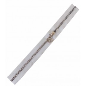 Çanta Aksesuar Başlıklı Fermuar 40 Cm Gümüş Metal Beyaz