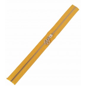 Çanta Aksesuar Başlıklı Fermuar 40 Cm Gümüş Metal Hardal Sarı