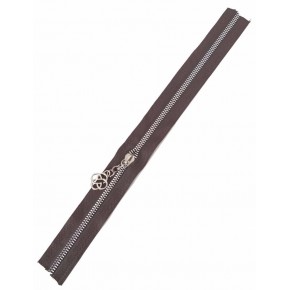 Çanta Aksesuar Başlıklı Fermuar 40 Cm Gümüş Metal Koyu Kahve