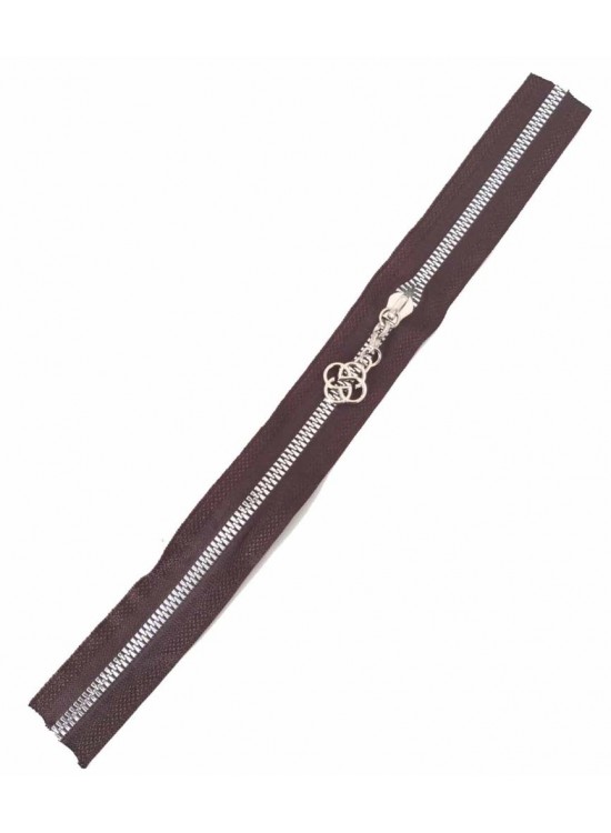 Çanta Aksesuar Başlıklı Fermuar 40 Cm Gümüş Metal Koyu Vizon Çanta Aksesuar Başlıklı Fermuar 40 Cm Gümüş Metal Koyu Vizon