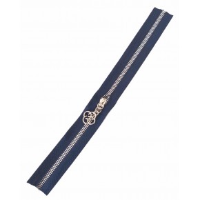 Çanta Aksesuar Başlıklı Fermuar 40 Cm Gümüş Metal Lacivert