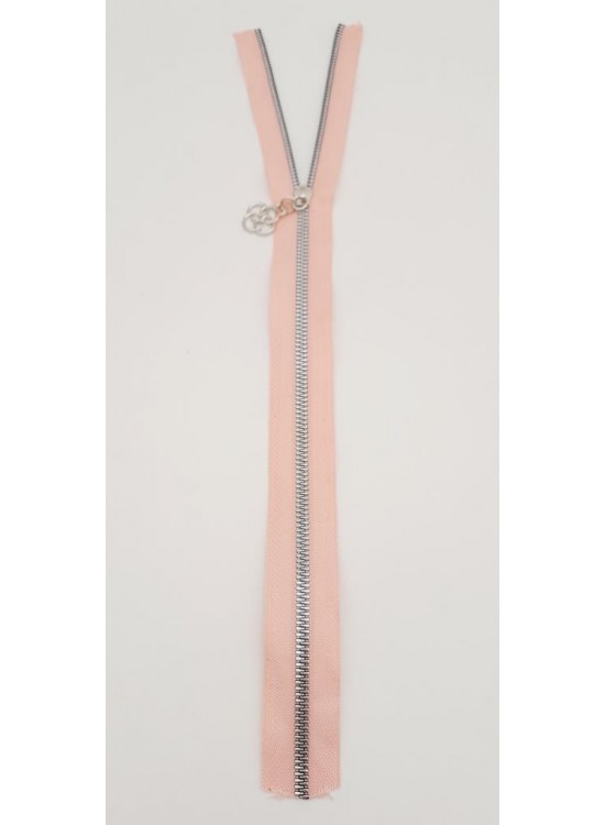 Çanta Aksesuar Başlıklı Fermuar 40 Cm Gümüş Metal Pudra Çanta Aksesuar Başlıklı Fermuar 40 Cm Gümüş Metal Pudra