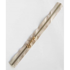 Çanta Aksesuar Başlıklı Fermuar 40 Cm Light Gold Metal Bej