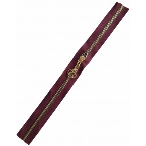 Çanta Aksesuar Başlıklı Fermuar 40 Cm Light Gold Metal Bordo