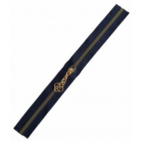 Çanta Aksesuar Başlıklı Fermuar 40 Cm Light Gold Metal Lacivert