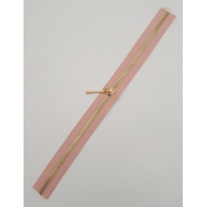 Çanta Aksesuar Başlıklı Fermuar 40 Cm Light Gold Metal Pudra Renk