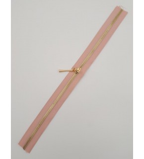 Çanta Aksesuar Başlıklı Fermuar 40 Cm Light Gold Metal Pudra Renk