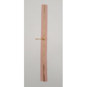 Çanta Aksesuar Başlıklı Fermuar 40 Cm Light Gold Metal Pudra Renk