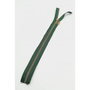 Çanta Aksesuar Başlıklı Fermuar 40 Cm Light Gold Metal Zümrüt Yeşili