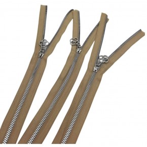 Çanta Aksesuar Başlıklı Fermuar Set 30 Cm Gümüş Metal Bej 3 Adet