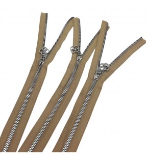 Çanta Aksesuar Başlıklı Fermuar Set 30 Cm Gümüş Metal Bej 3 Adet